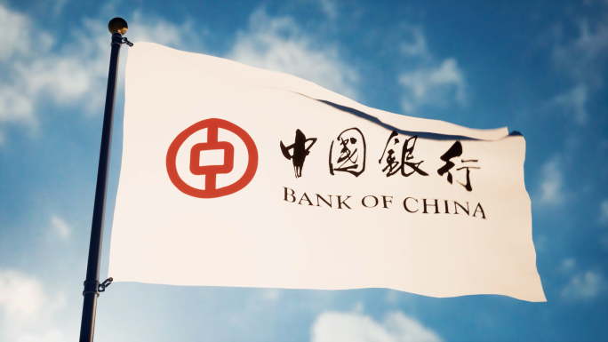 中国银行旗帜中行旗帜国有银行中行logo
