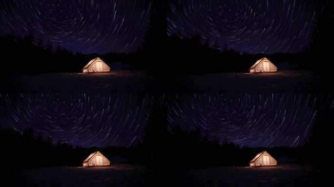 帐篷星轨星空延时视频