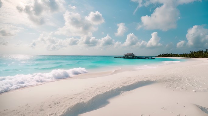 迷人的马尔代夫海边沙滩