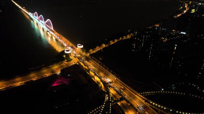 夜晚立交桥车辆车流夜景视频素材6