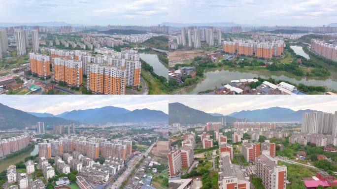 福州闽侯县大学城航拍福建风景风光