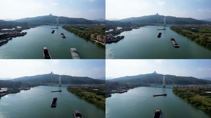 韶关城市风光北江韶州大桥航拍