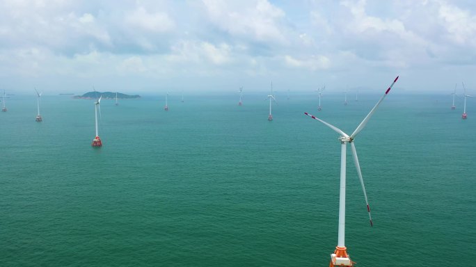 海上风电场 清洁能源 风车