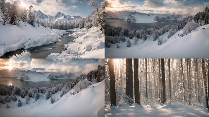 唯美冬天 小雪节气 唯美冬季 冬季雪景