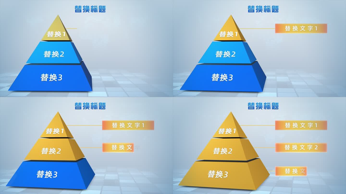 金字塔层级变色展示