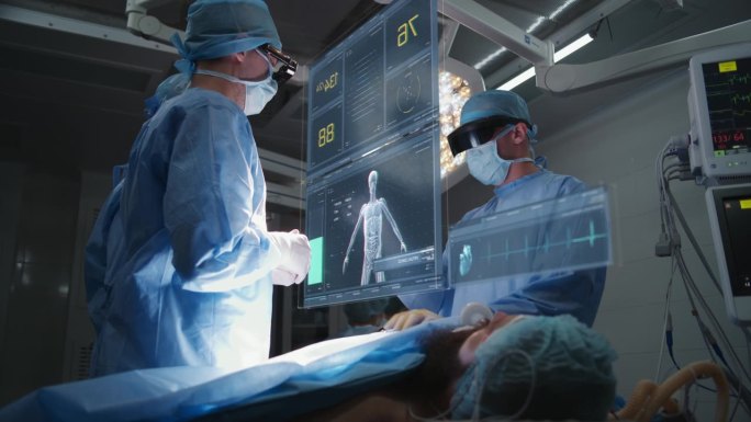 显示手术过程中生命体征的三维虚拟显示器