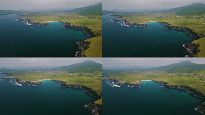 爱尔兰丁格尔半岛鸟瞰图