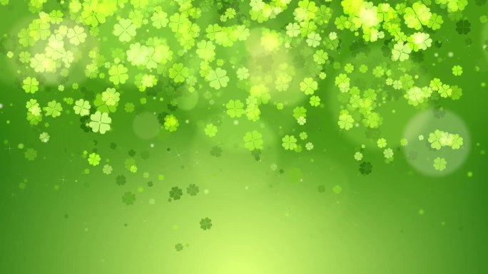 三叶草圣帕特里克节绿叶环背景。背景是生长的三叶草叶子。复制文本。
