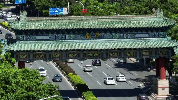 广州南沙牌坊自贸区 粤港澳大湾区航拍4k