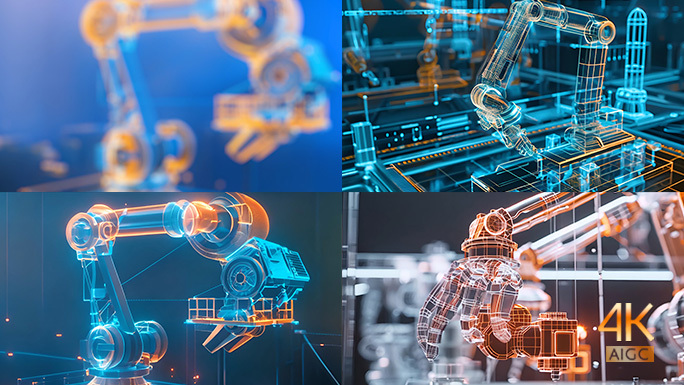 工业4.0机械臂结构蓝图 无人工厂生产力
