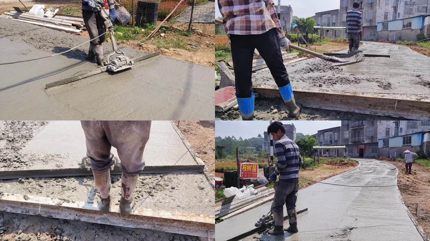 道路建设施工现场混凝土浇筑水泥搅拌建筑