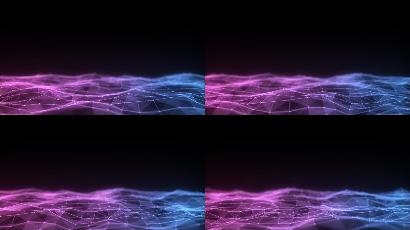 发光的颜色随着点和线的运动而波动。抽象数字背景。概念连接大数据。未来科技背景。3 d渲染。