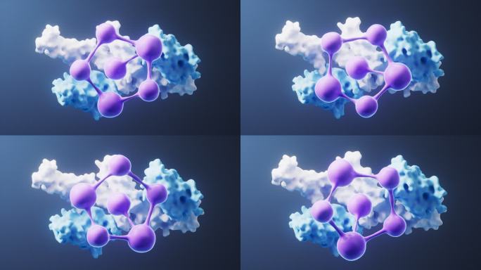 分子与蛋白质生物科技概念3D渲染