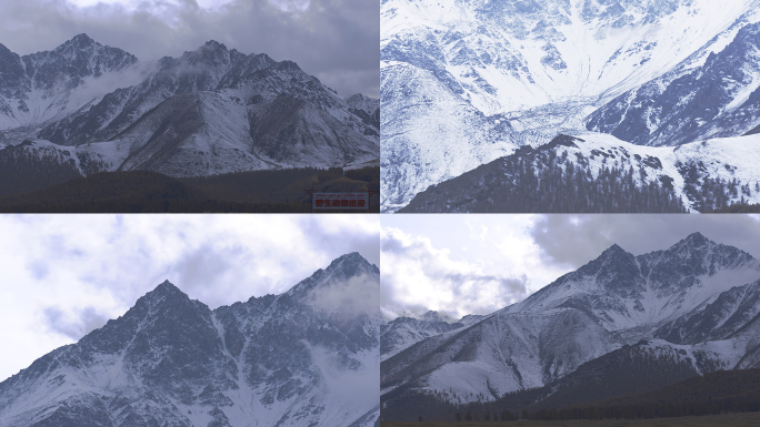 哈密东天山雪山新疆天山山脉雪景