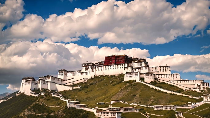 西藏秘境布达拉宫航拍