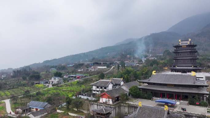 四川省绵竹市吉祥寺航拍视频