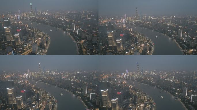 上海黄浦江夜景4K素材