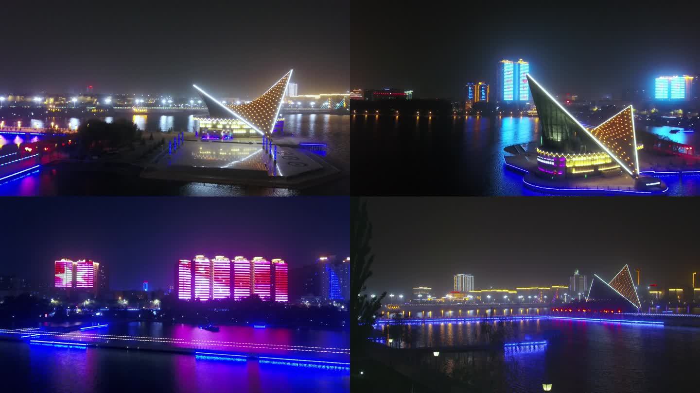 喀什古城航拍夜景