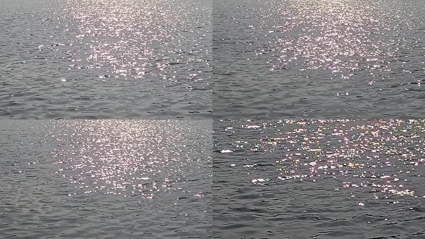 水面波光湖面河面海面波纹波浪水波反射光斑