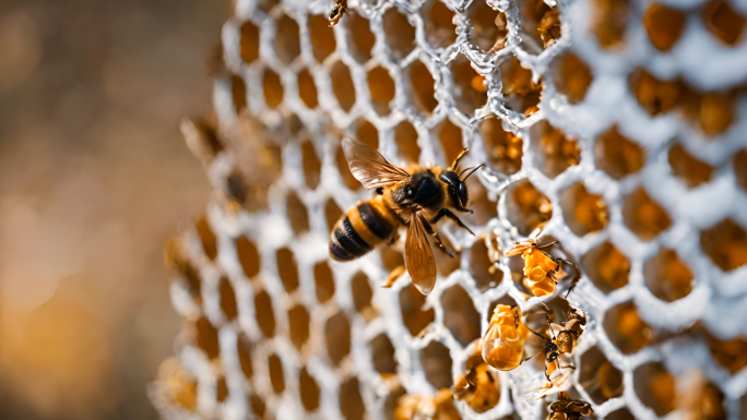 蜂蜜蜜蜂采蜜养蜂春天蜜蜂蜜蜂花朵花蕊