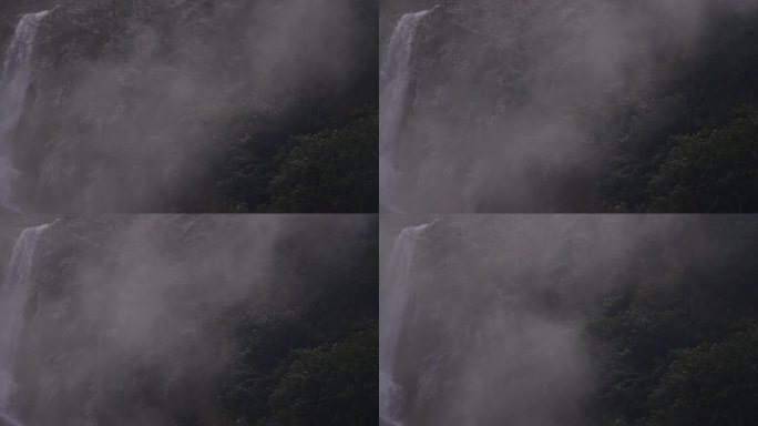 （实拍）瀑布水流水雾气