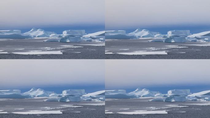 南极洲的各种冰山和海冰