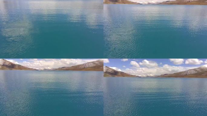 西藏羊湖水面航拍空镜4K超清