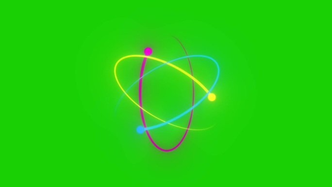 电子原子轨道三维模型动画绿屏股票视频