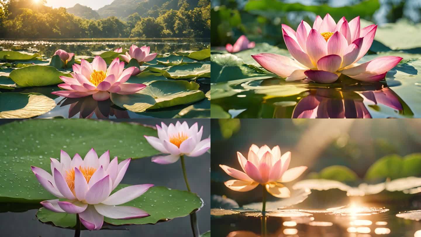 立夏夏天酷暑荷花莲花出水芙蓉