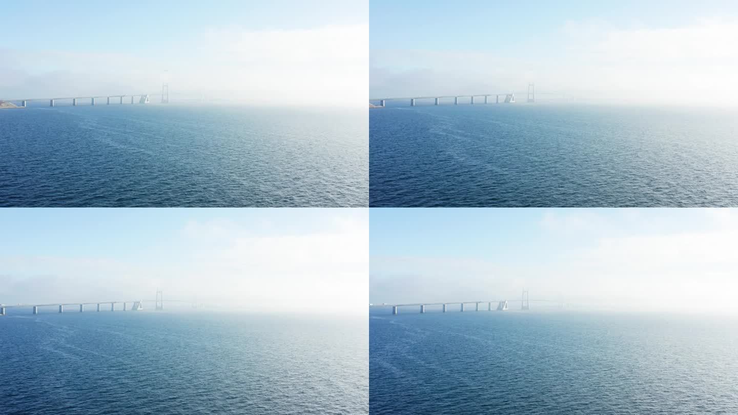 大带桥在薄雾中缓缓消失