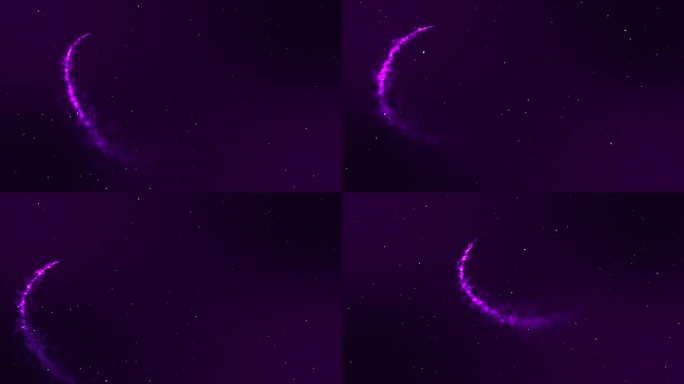 神奇的粒子动画发光的流星在夜间闪烁的天空宇宙天文学背景覆盖深紫色