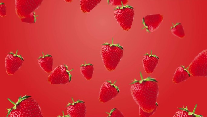 草莓水果动画背景视频设计
