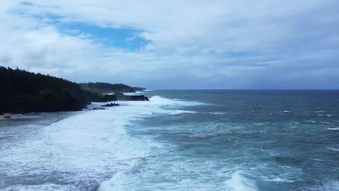 海岛，海浪，浪花