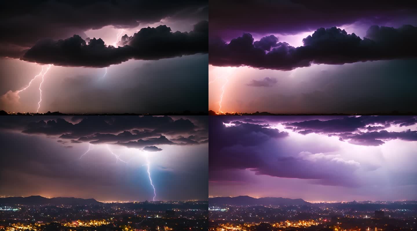 闪电 暴雨雷电 狂风暴雨 凄凉 自然现象