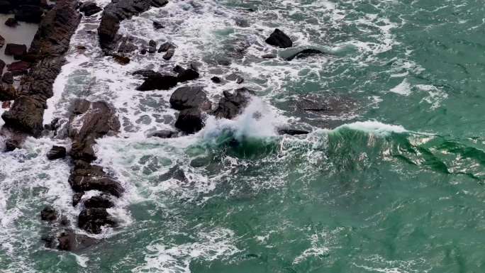 海边海景海浪高清4k航拍素材