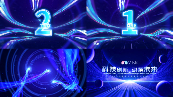 4K科技倒计时开场-蓝色