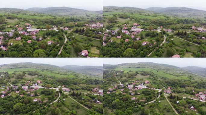 无人机拍摄的Tsarichina Hole村，也被称为51区，以保加利亚的一些超自然现象而闻名。