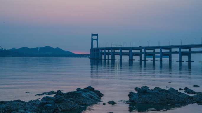 8K 大连星海湾跨海大桥悬日日出延时