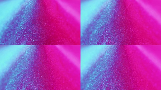 闪光液体飞溅墨水溢出霓虹粉红色蓝色滴
