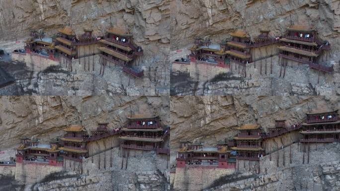 悬空寺大同宣传片素材山西文旅片头悬崖寺庙