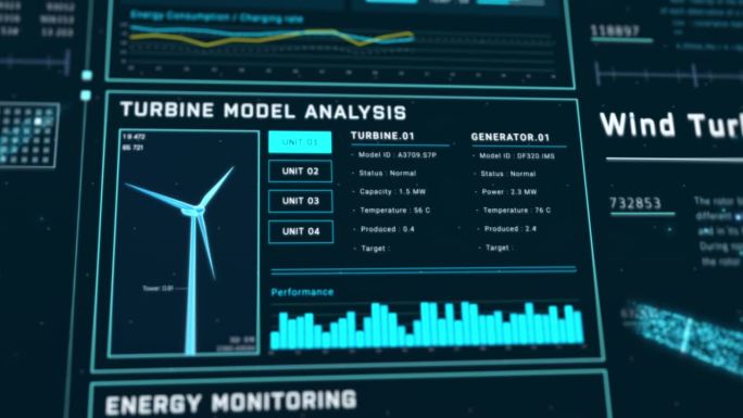 未来风轮机能源控制中心界面设计
