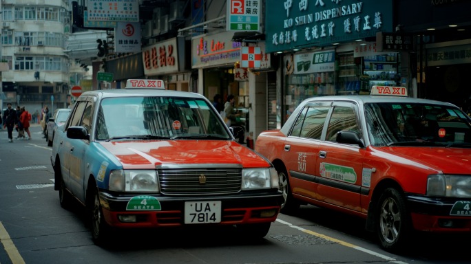 香港街头香港街拍人文街景香港的士出租车