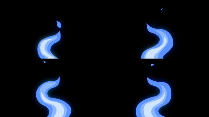 一个明亮燃烧的蓝色火焰的2d动画