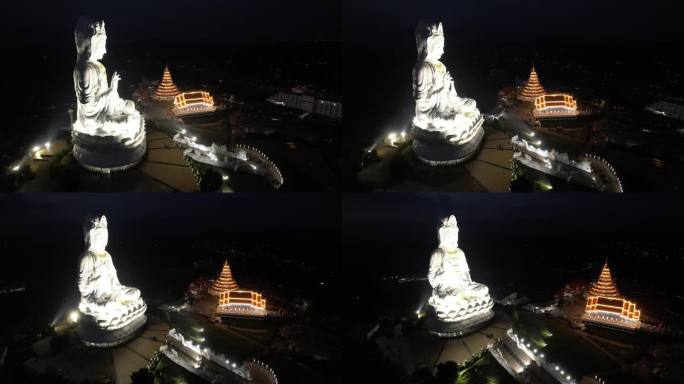 鸟瞰泰国清莱的观世音菩萨