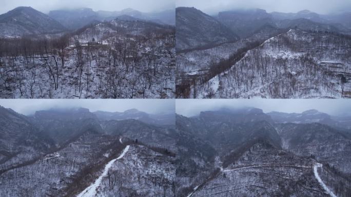 【原创】航拍大山雪景