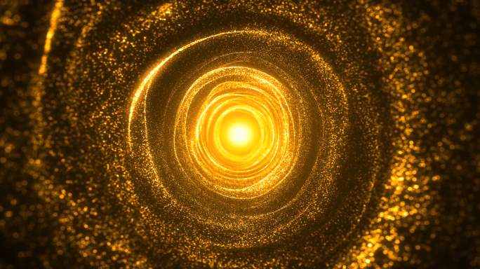 金色粒子旋涡隧道空间背景