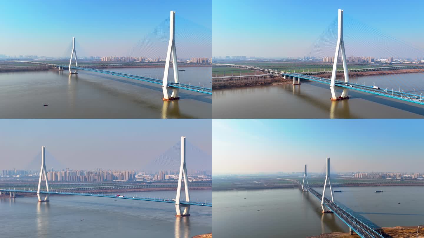 武汉地标桥梁沌口长江大桥斜拉桥公路桥-2