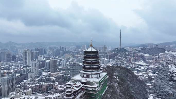 贵阳东山寺雪景东山寺雪景