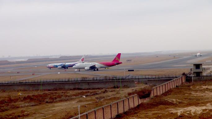 陕西西安咸阳国际机场飞机起降