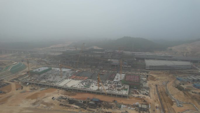 正在建设中的广汕高铁惠州南站